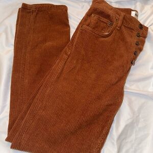 Agolde Brown Corduroy Straight Leg Pants